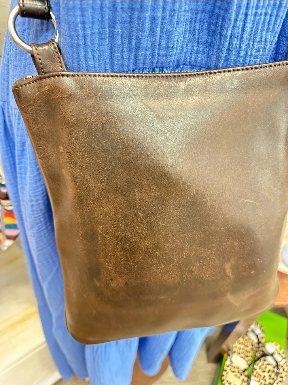 Vintage Coach 9457 Brown Full Grain Leather Slim Crossbody Bag USA Made